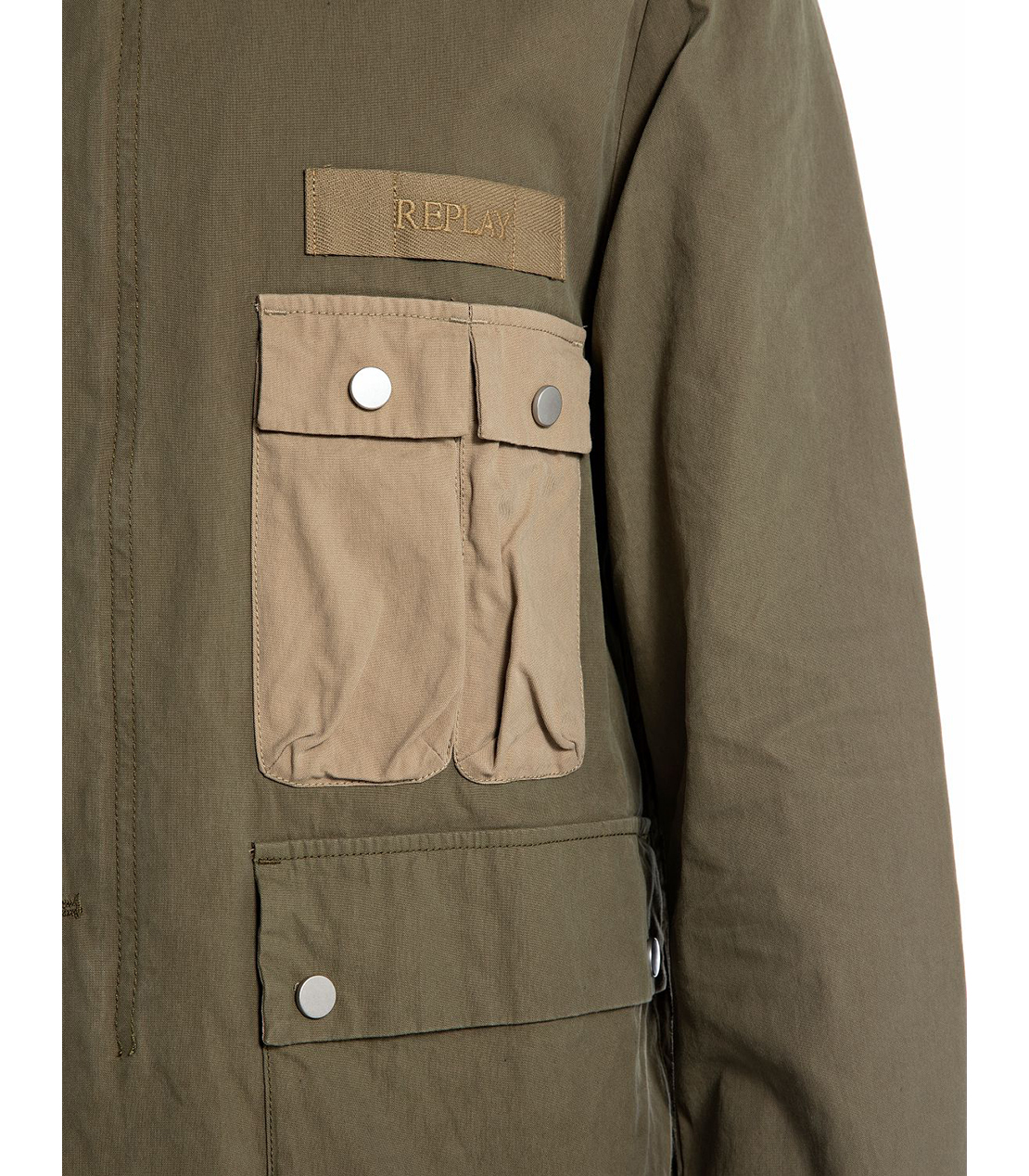 ミリタリー風オーバーシャツ 詳細画像 マッドグリーン 4